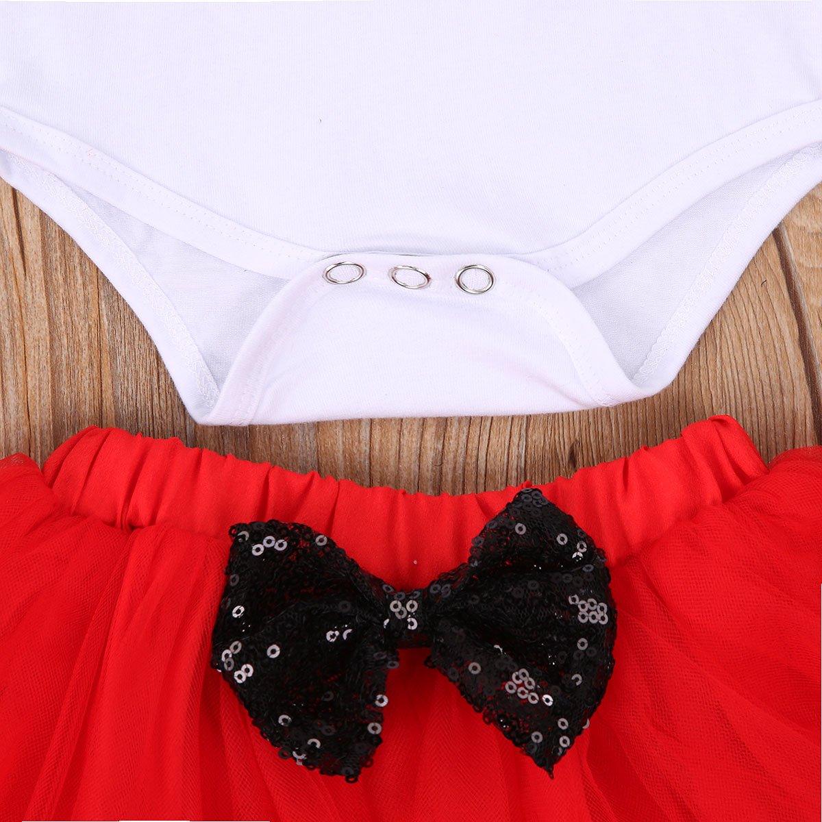 4Pcs Baby Girls Christmas Dress Set Children Long Sleeve Top Short Skirt Hair Band And Leg Cover