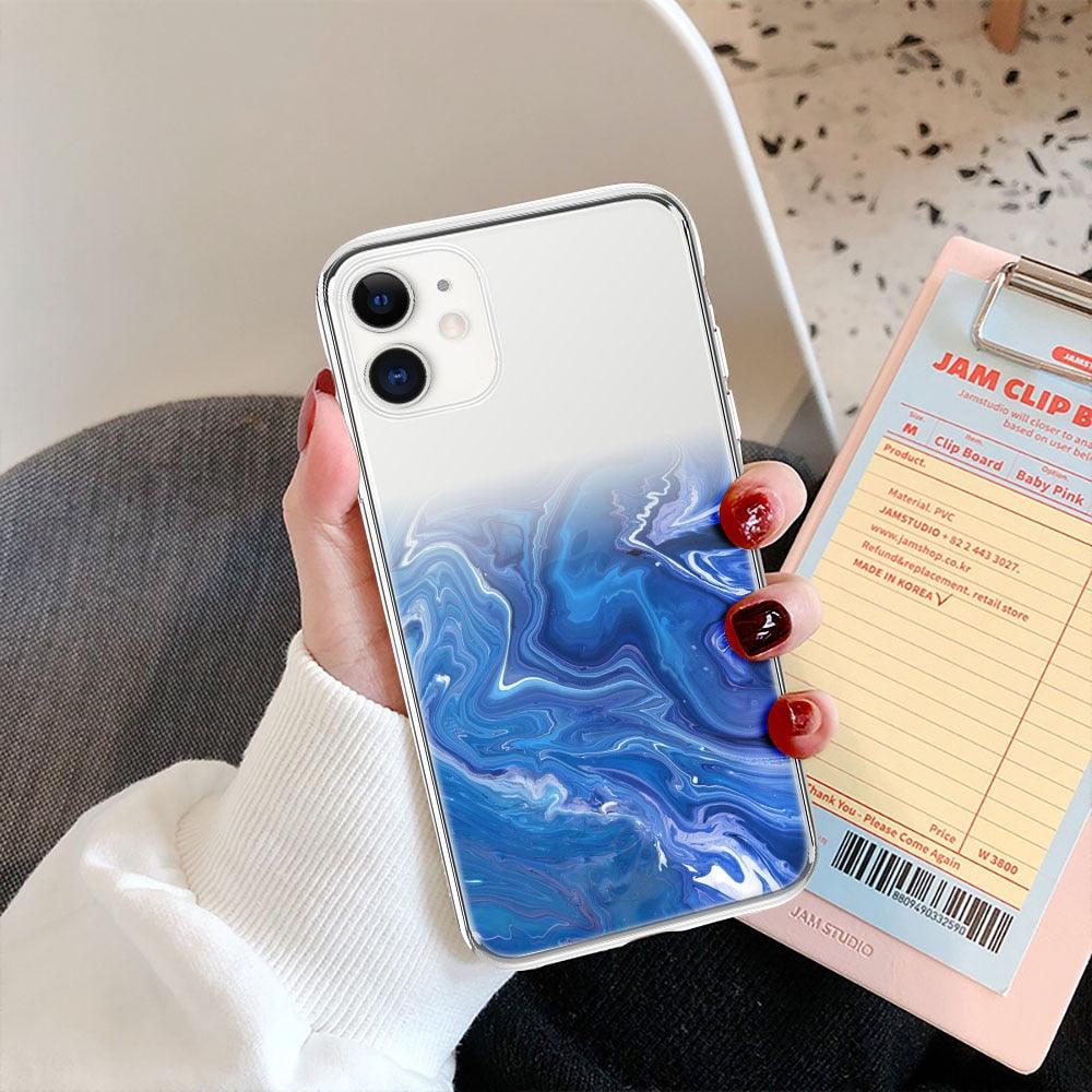 Luxury Marble Transparent Phone Case For iPhone 11 12 Pro XS Max X XR 7 8 Plus Soft Silicone Shockproof Cover Green Marble Design Gold Sparkly Glitter Protective Stylish Slim Thin Cute Case for Phone