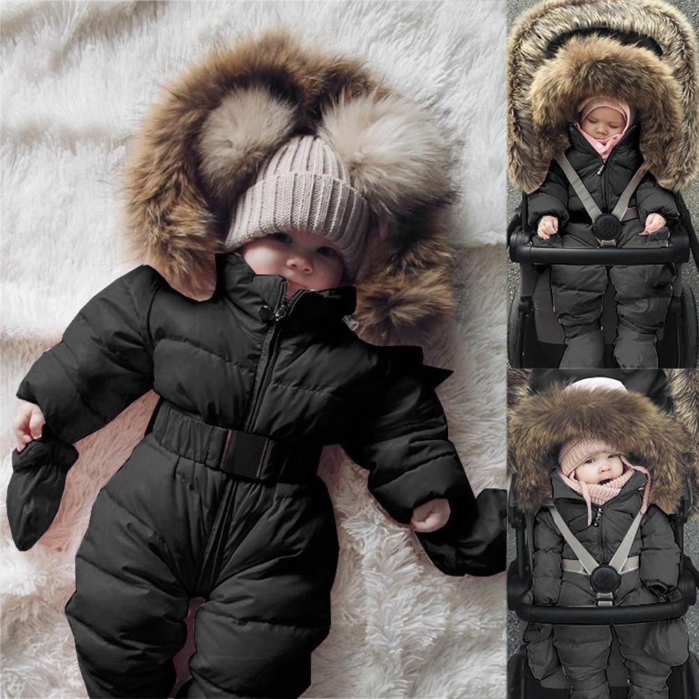 Winter Clothes For Infant Baby Hooded Warm Thick Snowsuit Jumpsuit Romper for Boys and Girls Style