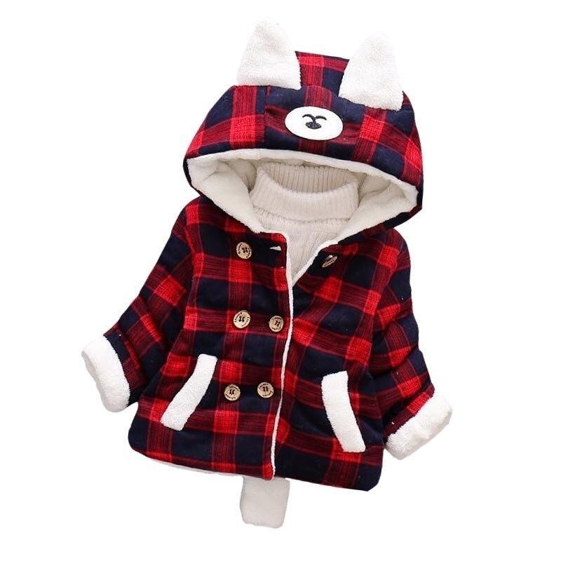 Luxury Newborn Children Plus Cute Hooded Cotton Jacket Infant Clothing for Baby Girls In Elegant Colorful Design For Winter