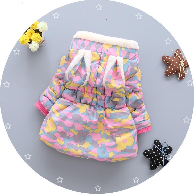 Luxury Newborn Children Plus Cute Hooded Cotton Jacket Infant Clothing for Baby Girls In Elegant Colorful Design For Winter