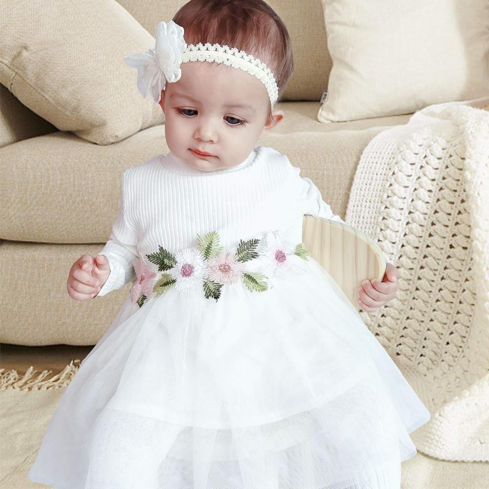 Baby Girl Flower Dress Pretty Bow Outfits Long Sleeve Toddler Girl Unique Design Perfect Gift