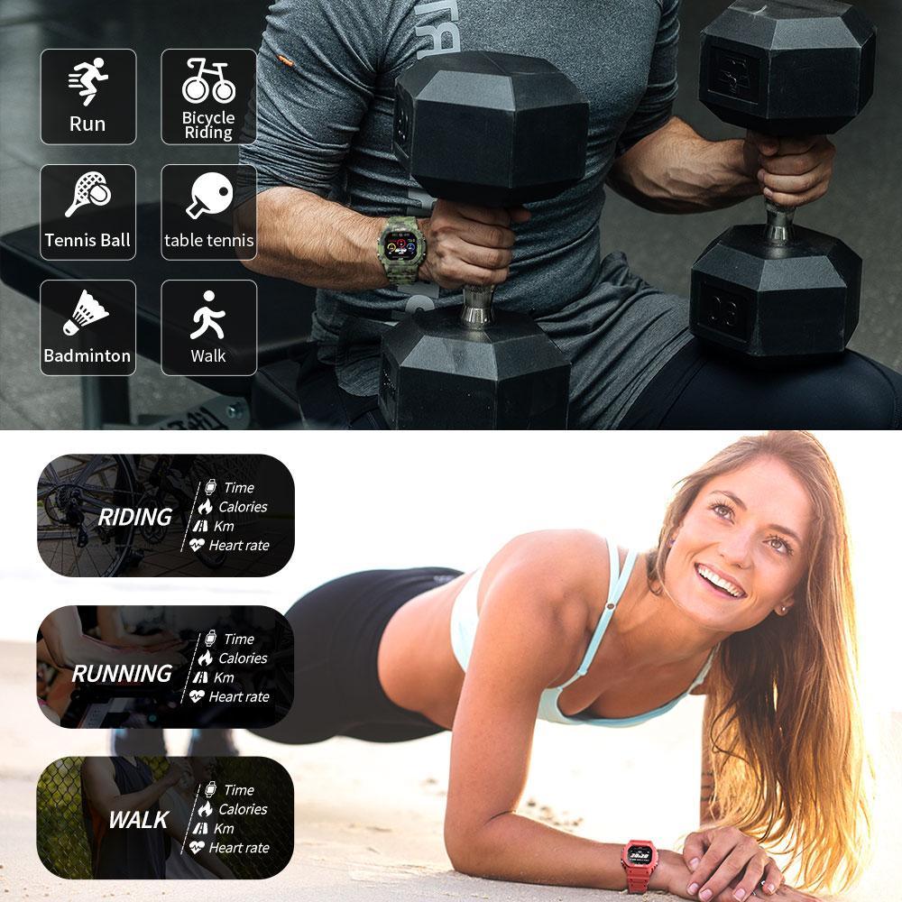 Military Ocean Army Smart Watch For Menand Woman For Fitness and Sport With Tracker Blood Pressure Message Push Heart Rate Monitor and Clock Smartwatc For Android