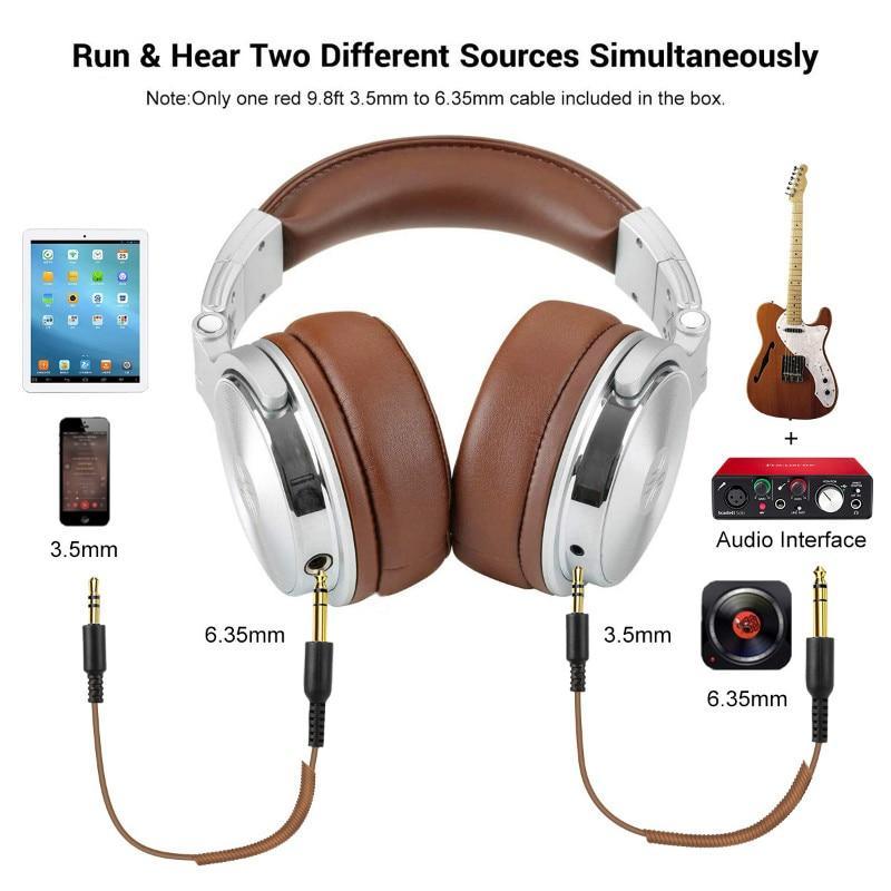 Studio ProffesionalDJ Headphones Dynamic Stereo DJ Headphone With Microphone HIFI Wired Headset Monitoring For Music Phone