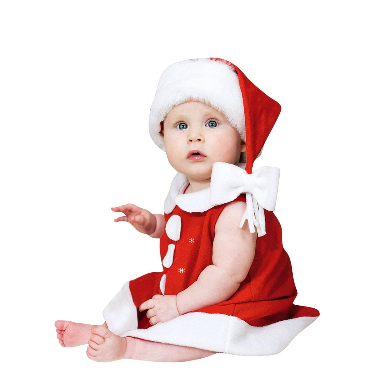Christmas Princess Dress and Bowknot Hat Outfits Newborn Perfect Gift For Baby Girl
