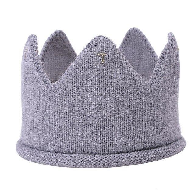 Modern Luxury New Trend Baby Hat Girls and Boys Crown Knitted Cap Toddler Empty Top Hats Newborn Design Woolen Yarn Bonnet For Kids