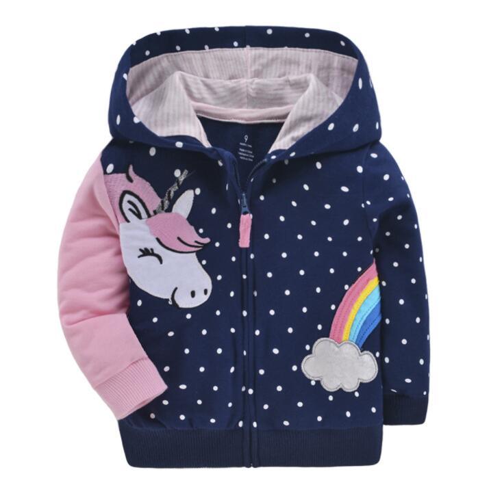 Luxury Printed New Trend Newborn Baby Hooded Cotton Sweater For Baby Girl/boys In Elegant Modern Luxury Style With Unicorn