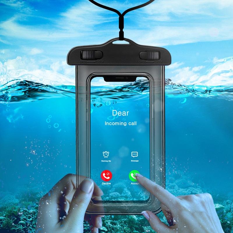 Water Proof Cases For iPhone 12 Cover Pouch Cases For iPhone XS MAX 8 7 6 s Plus Universal Waterproof Case Universal Waterproof Cell Phone Bag/Holder for iPhone Case & Strap