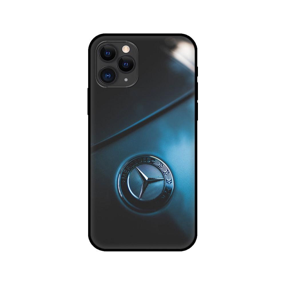 Black Case For Iphone 5 5s SE 2020 6 6s 7 8plus x 10 XR XS 11 12 13 Mini Pro MAX Silicon Cover Car Design Matte Black Silicone Back Cover For iPhone