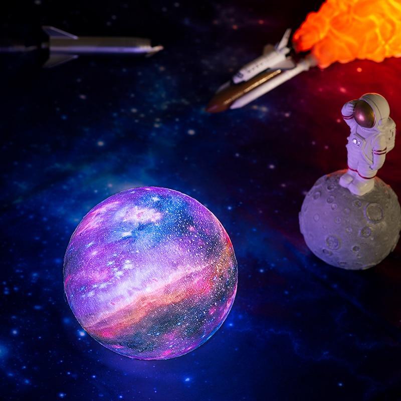 STEVVEX New3D Print Star Moon Colorful Lamp With Change Touch Option Home Decor Creative Gift Usb Led Night Light Galaxy Lamp Birthday Gift Lamp
