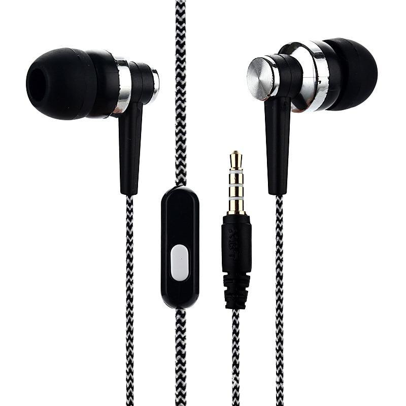 STEVVEX In-ear Braided Wiring Cord Universal Music Subwoofer Earphone Wheat Wire Earphone For Smart Phone and Android Mobile Phone