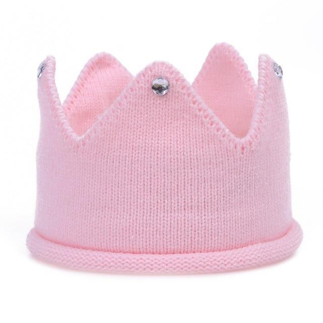 Modern Luxury New Trend Baby Hat Girls and Boys Crown Knitted Cap Toddler Empty Top Hats Newborn Design Woolen Yarn Bonnet For Kids