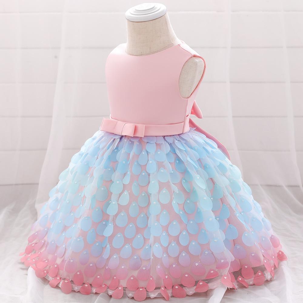 Newborn Baby Girls Clothes Christmas Princess Dress Lace Colorful Sequins Girls Wedding Party Ball Gown