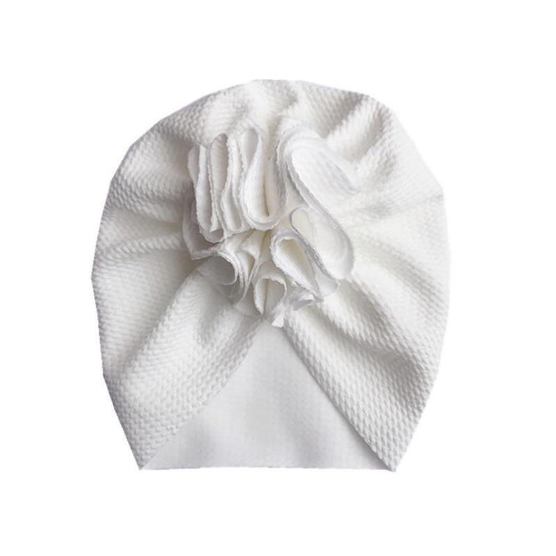 Handamde Elegant Baby Hats for Girls Big Bow Turban Hat Newborn Baby Beanie Cap Solid Color Style