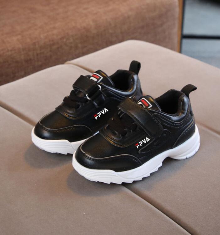 Boys Girls Fashion Sneakers Baby/Toddler/Little Kids Leather Trainers Children School Sport Shoes Soft Running Shoes