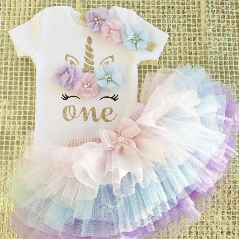 New 1st Birthday Tutu Baby Infant Christening Cake Dresses for Party Kids 1 Year Baby Girl For Birthday Party