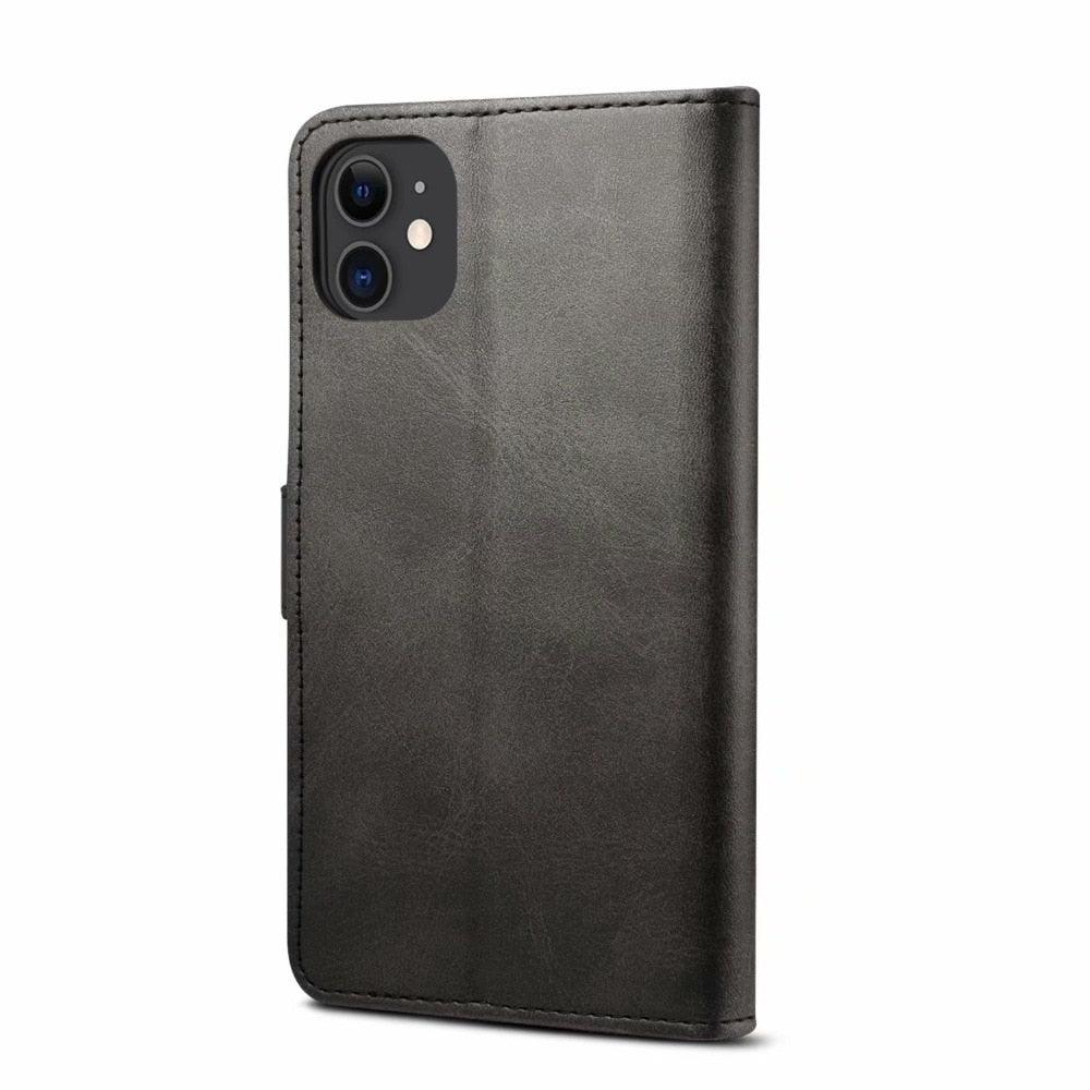 Luxury Red Leather Magnetic Flip Case For Iphone 14 12 13 11 11 Pro Max Xr Xs Max X Wallet Cover For iphone Leather Wallet Case Card Slots Kickstand Magnetic Buckle Flip Phone Cover