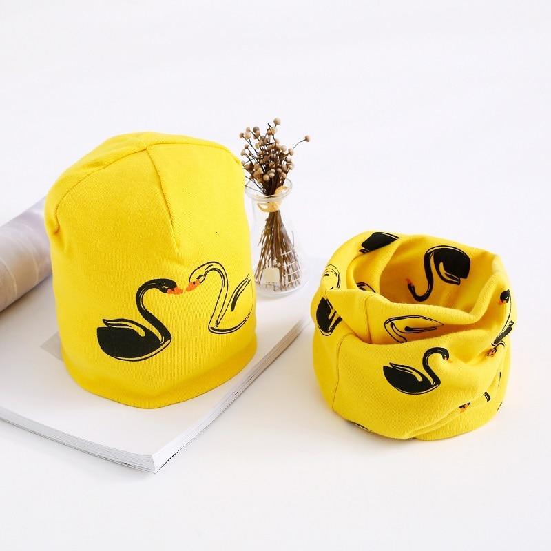 Star Print Cotton Hat And Scarf Baby Beanie Kids Caps Children's Accessories For Boys and Girls