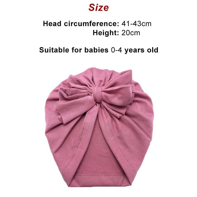 Luxury Modern Baby Headband Hat Bowknot Print Cotton Stretchy Turban Headband Infant Head Wrap Beanie Hat For Babies and Kids