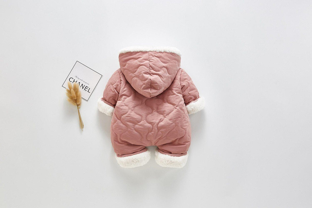 Modern Elegant Winter Children's baby Plush Thickened Cotton Jumpsuit Jacket For New Baby Boys and Girls