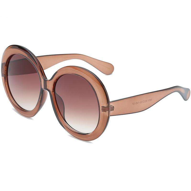 Luxury Round Oversized Big Frame Oval Vintage Elegant Woman Sunglasses Oculos De Sol Gafas