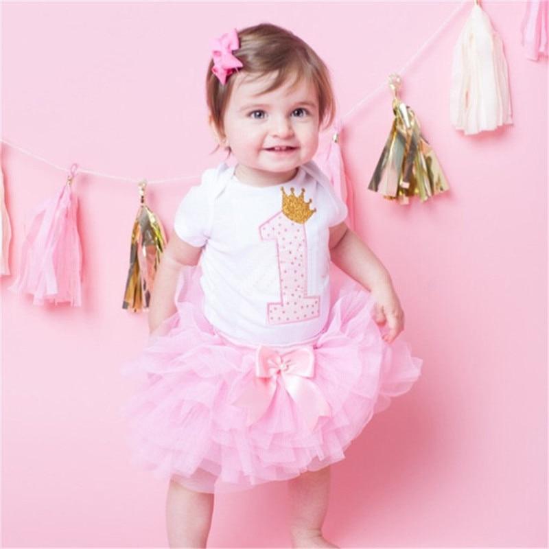 New 1st Birthday Tutu Baby Infant Christening Cake Dresses for Party Kids 1 Year Baby Girl For Birthday Party