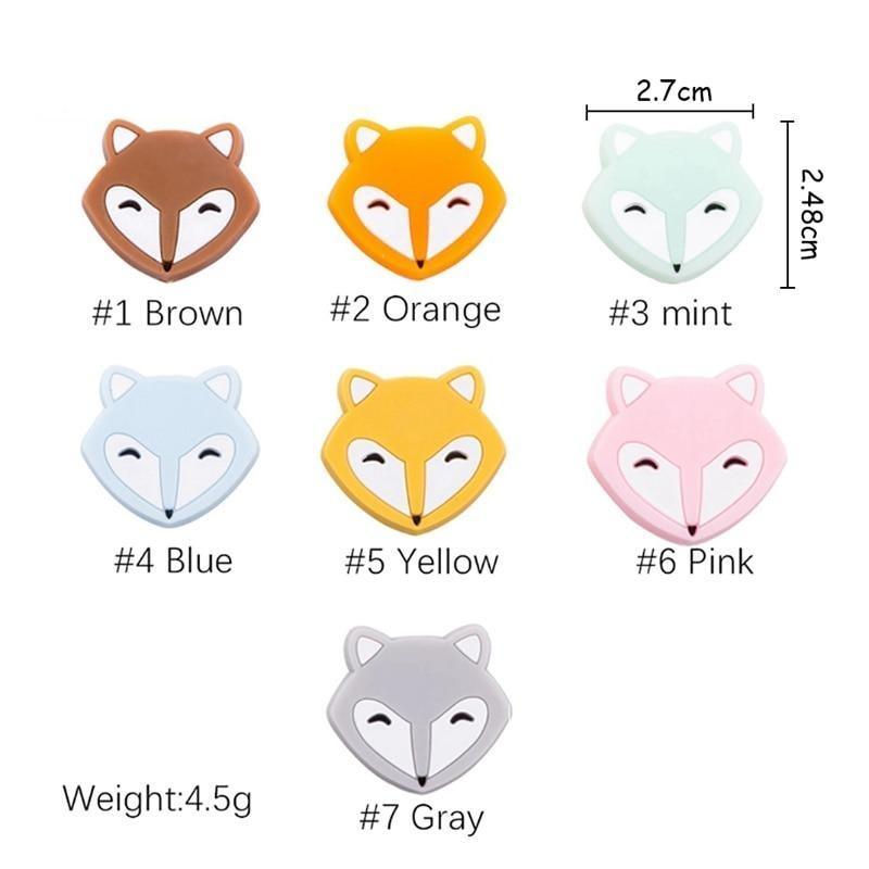 5PCS/SET Silicone Animal Beads BPA Free Baby Teething Beads Toy For Pacifier Clips New Born Silicone Rodent Tiny Rod Baby Teether For Baby Kids