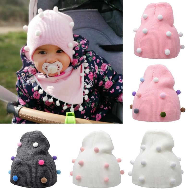 Baby Girl Boy Winter Spring Autumn Soft Warm Knit Caps for Babies