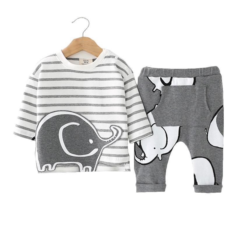Romper Set Fashion Cartoon Bodysuit Hat and Pant Clothing Set Cute Animal Newborn Baby Clothes Pajamas