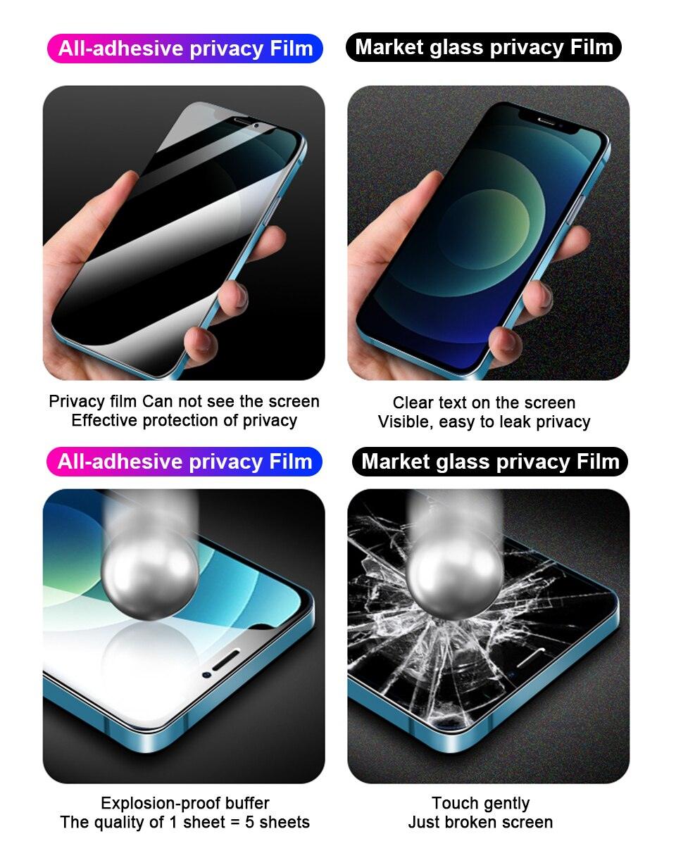 Anti Spy Ceramic Film For Iphone 13 12 11 Pro Max Mini Xr Xs Max Se 2020 8 6s 7 6 Plus Se3 Mobile Phone Screen Protector Anti-scratch, Ultra-clear Screen Protector Film For Iphone