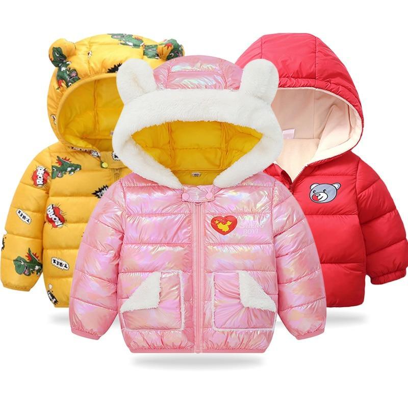 Infant Baby Hooded Warm Jackets For Baby Girls and Baby Boys For WInter In Modern New Luxury Shiny Design