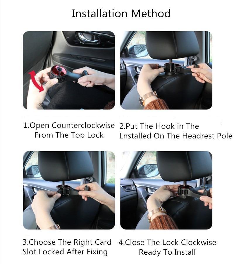 NEW Adjustable Car Headrest Hooks Mobile Stand Car Phone Holder Fastener Seat Back Hanger Clips For Bag Handbag Houseware For Phones
