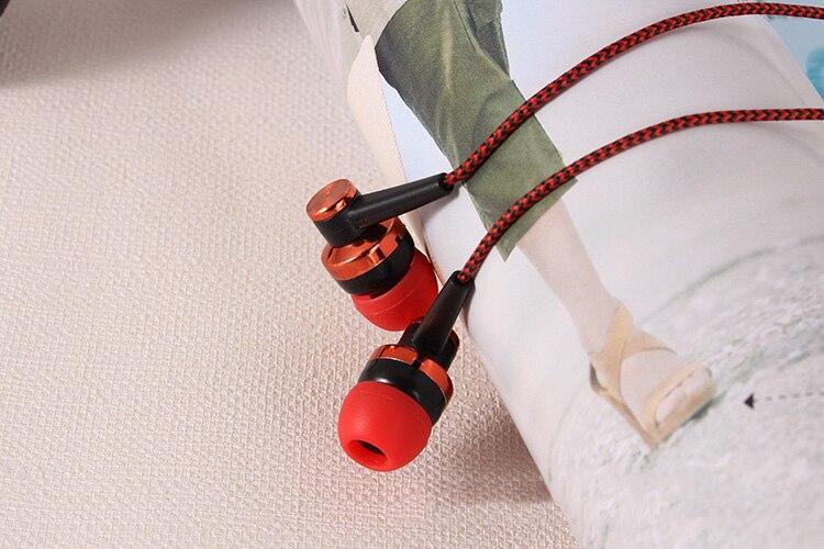 STEVVEX In-ear Braided Wiring Cord Universal Music Subwoofer Earphone Wheat Wire Earphone For Smart Phone and Android Mobile Phone