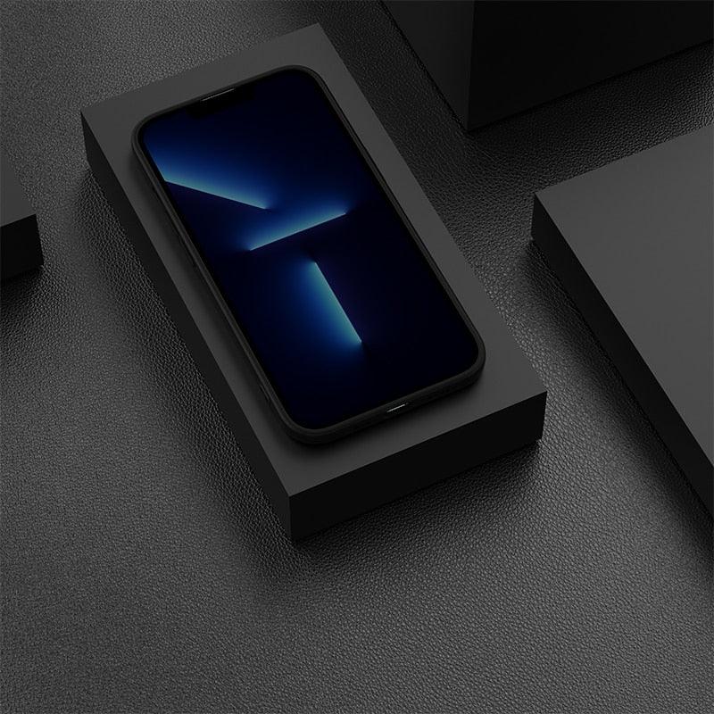 Black Case For Iphone 5 5s SE 2020 6 6s 7 8plus x 10 XR XS 11 12 13 Mini Pro MAX Silicon Cover Car Design Matte Black Silicone Back Cover For iPhone