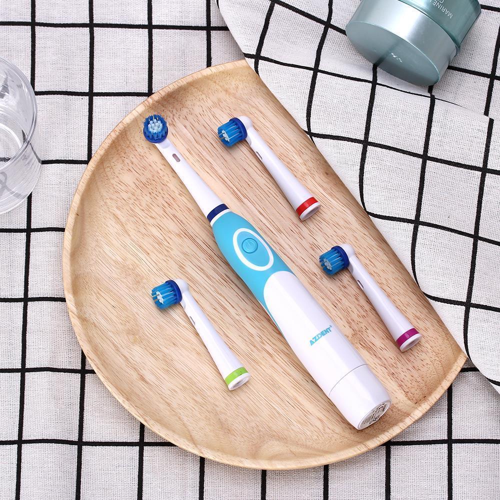 Modern Rotation Proffesional Electric Toothbrush with 4 & 8 Replacement Heads Deep Clean Battery Operated Tooth Brush Teeth Whitening Teethbrush For Adults