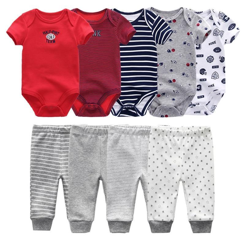 Solid Bodysuits Pants Baby Boy Clothes Clothing Sets 0-12M Unisex Newborn Baby Pajamas Romper Jumpsuit For Boys and Girls Kids