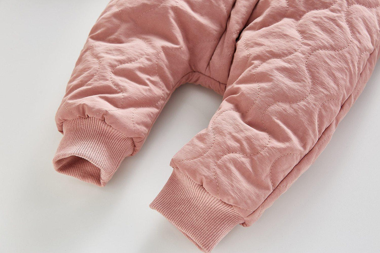 Modern Elegant Winter Children's baby Plush Thickened Cotton Jumpsuit Jacket For New Baby Boys and Girls