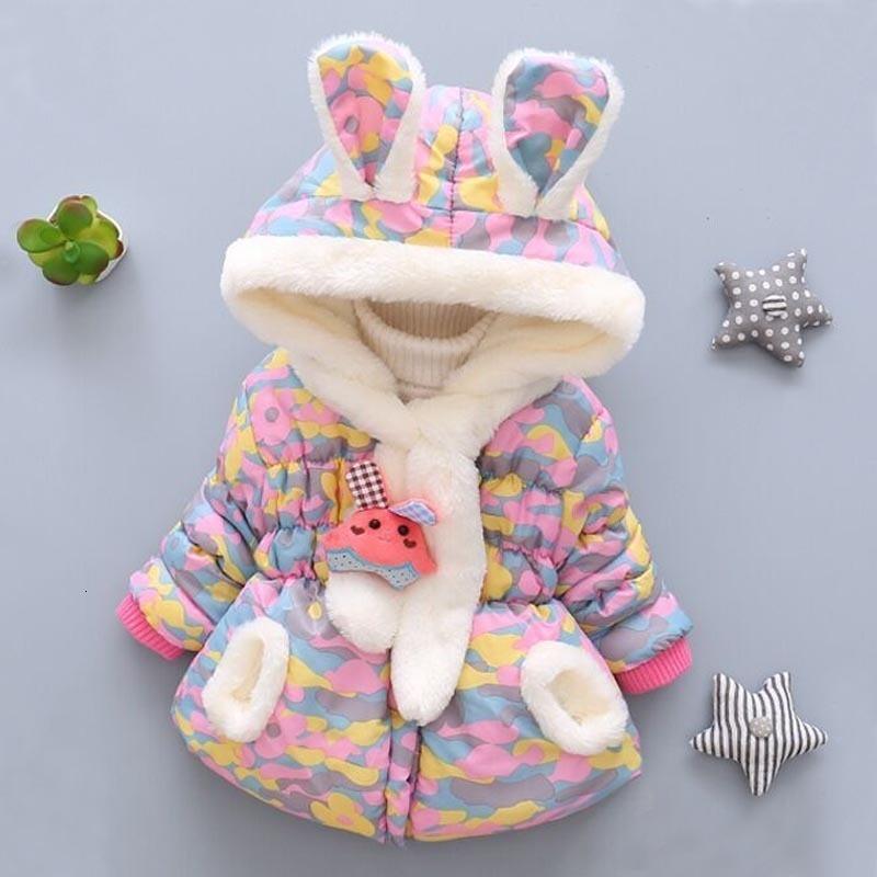 Luxury Newborn Children Plus Cute Hooded Cotton Jacket Infant Clothing for Baby Girls In Elegant Colorful Design For Winter