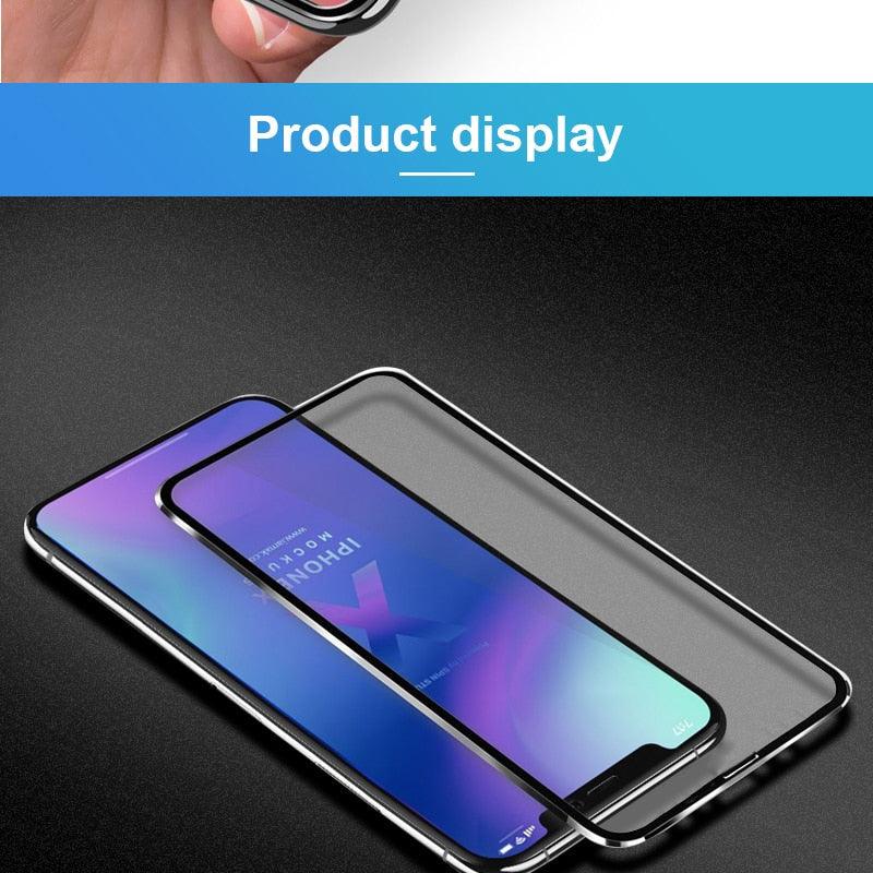 10D Curved Edge Aluminum Alloy Tempered Glass for iPhone X XS MAX 11 12 Pro Max mini 6 6S 7 8 Plus Full Cover Screen Protector Titanium Alloy Metal Edge Full Coverage Front Tempered Glass Screen Protector for iPhone