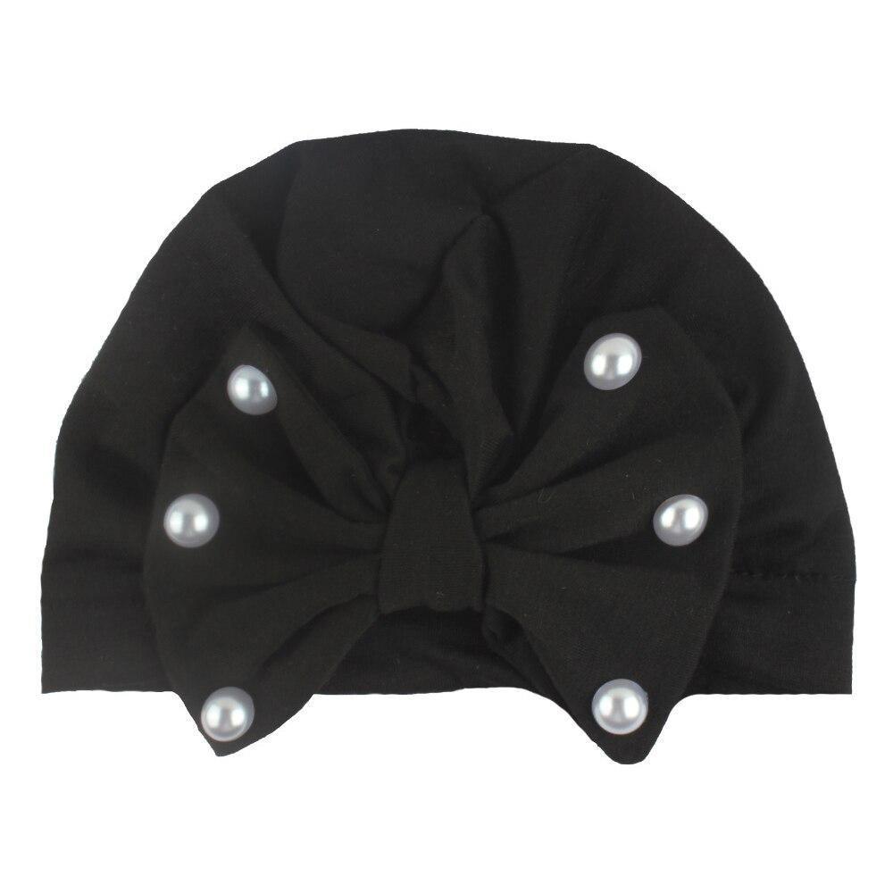 Modern Baby Hats Cute Rabbit Bow Knot with Pearls Baby Girl Hat with Pearls for Kids In Diamond Luxury Style