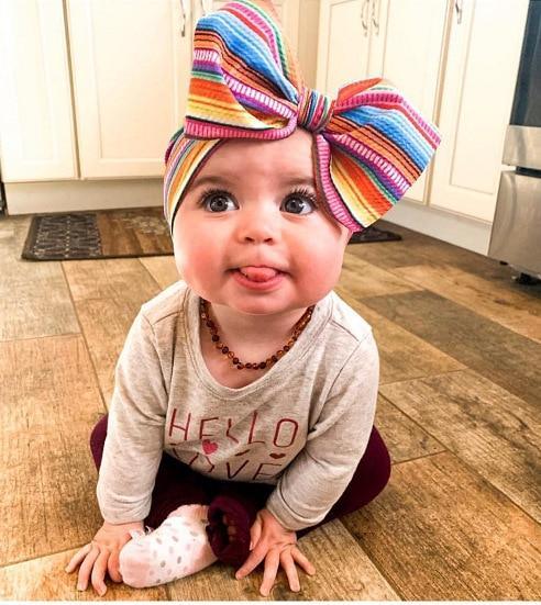 Luxury Modern printed Baby Girls Bow Hairband Turban Knot Headband Girl Headwear Newborn Girl Turban Hairband For Girls