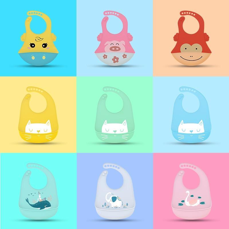 Adjustable Oil-proof Food Grade Silicone Drool bib Soft And Comfortable Saliva Towel Lunch Baby Bib For Babies and Kids
