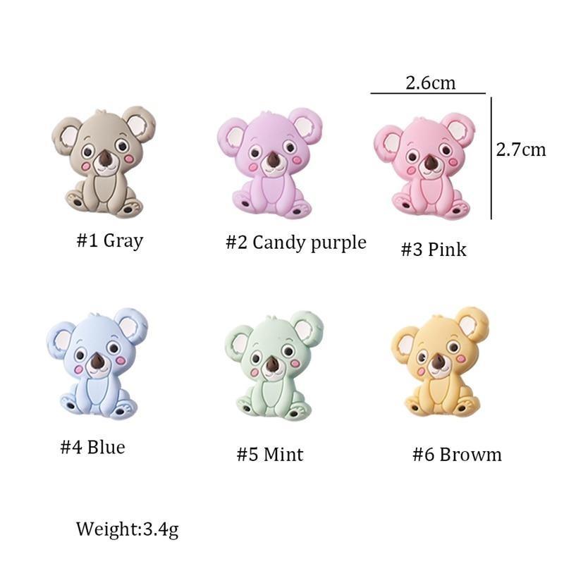 5PCS/SET Silicone Animal Beads BPA Free Baby Teething Beads Toy For Pacifier Clips New Born Silicone Rodent Tiny Rod Baby Teether For Baby Kids