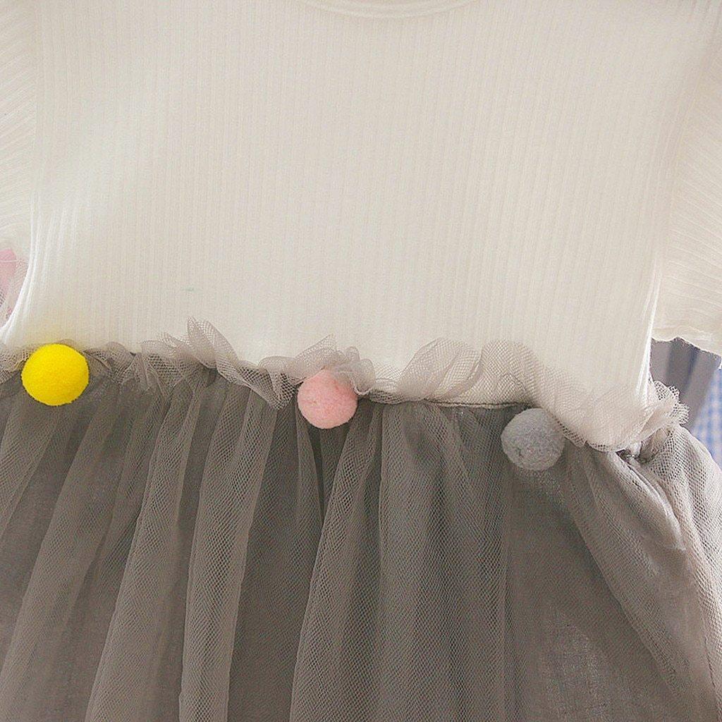 Fashion Modern New Spring Toddler Kids Baby Girls Patchwork Tulle Casual Princess Dress For Girls