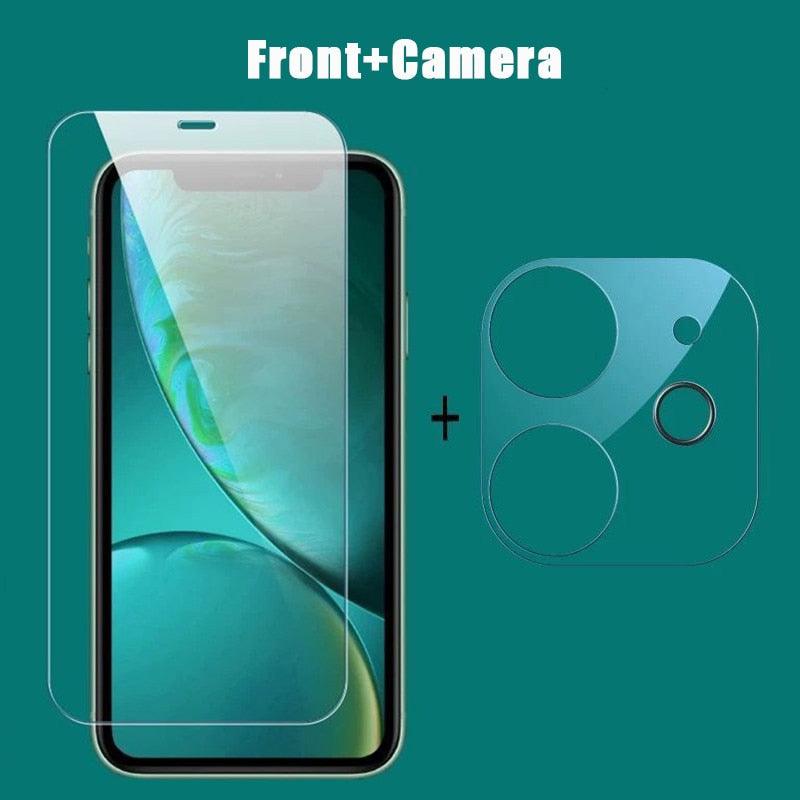 3 In 1 2PCS Front+Back+Lens Full Cover Tempered Glass Film For iPhone 12 11 Pro Max Mini Screen Protector For iPhone 13 Pro Max Glass Temper Glass Film Temper Glass Film Premium HD Clarity Anti-Fingerprint/Scratch for iPhone