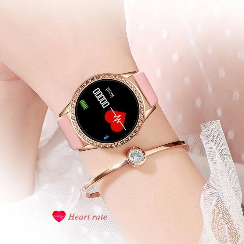 Luxury Ladies Smart Watch For Women With Blood Pressure Heart Rate Monitor Fitness tracker And Sport Smart Band Alarm Clock Reminder Smartwatch