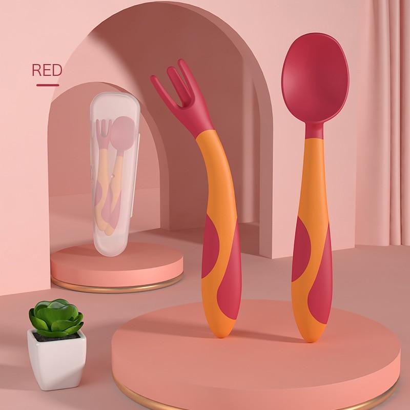 Unique Spoon For Baby Set Food Silicone Gel Spoon Baby Learn To Eat Training Bendable Soft Spoon Children Tableware