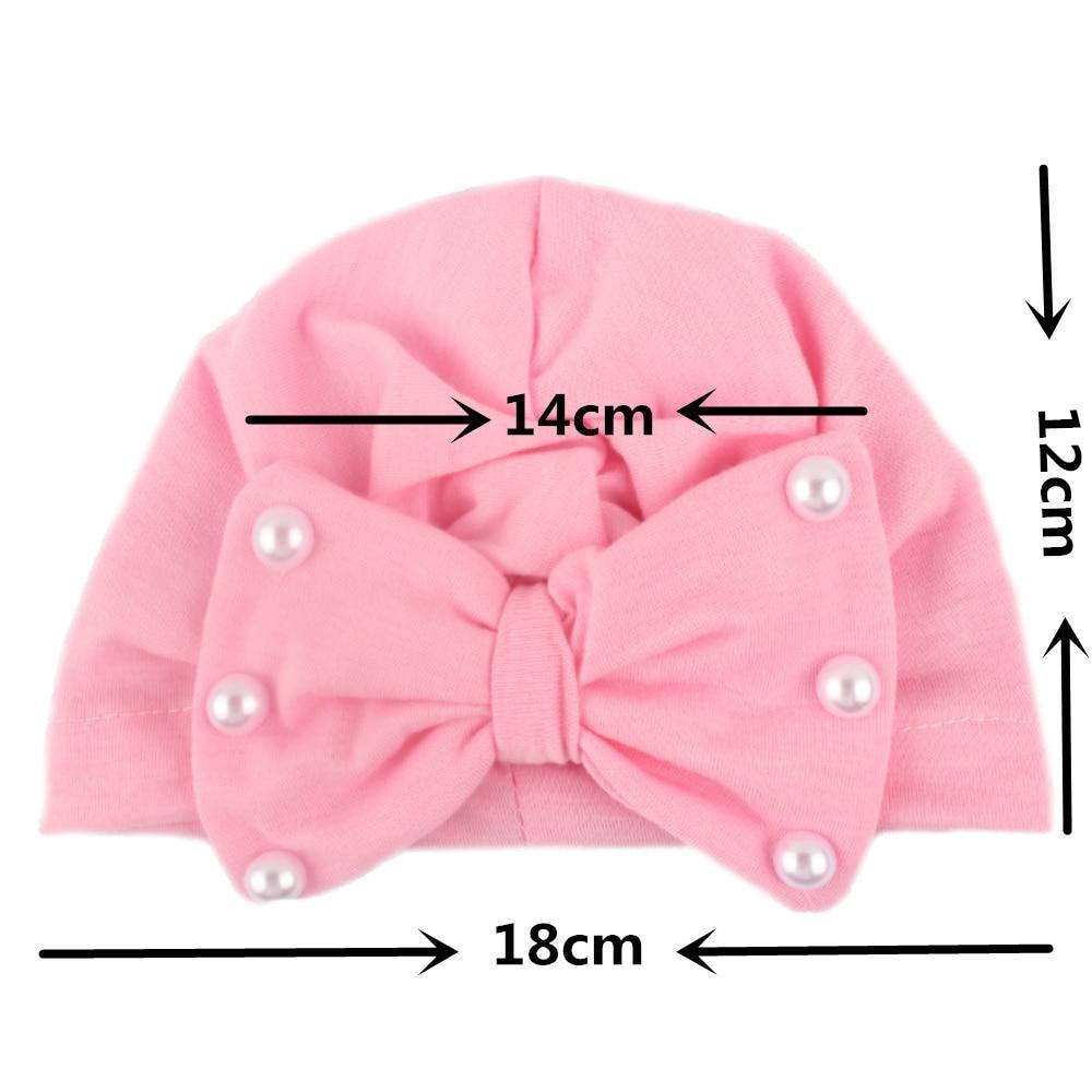 Modern Baby Hats Cute Rabbit Bow Knot with Pearls Baby Girl Hat with Pearls for Kids In Diamond Luxury Style