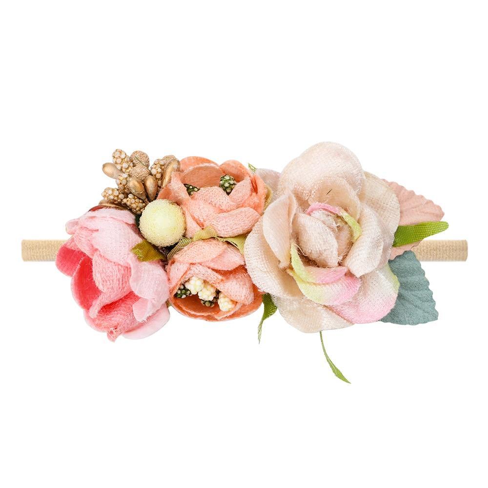 Handmade Luxury Pearl Baby Headbands Bundle Nylon Elastic Newborn Hair Accessories for Girls Kids