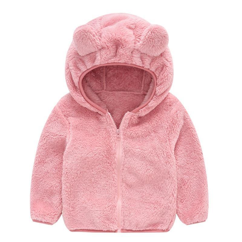 Modern Winter Fleece Children's Sweater Boys and Girls Hoodie Jacket Warm Baby Coat With Bear Ears